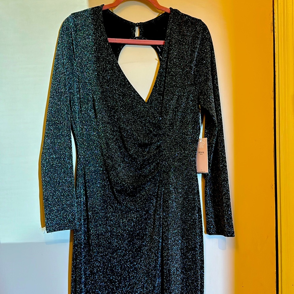 Black Shimmer Bodycon Fit Dress